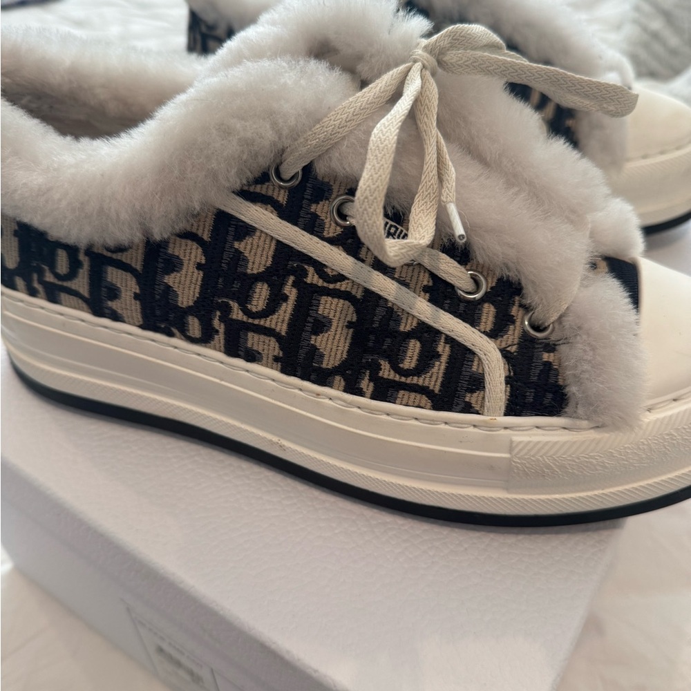 Dior Fur Logo Sneakers